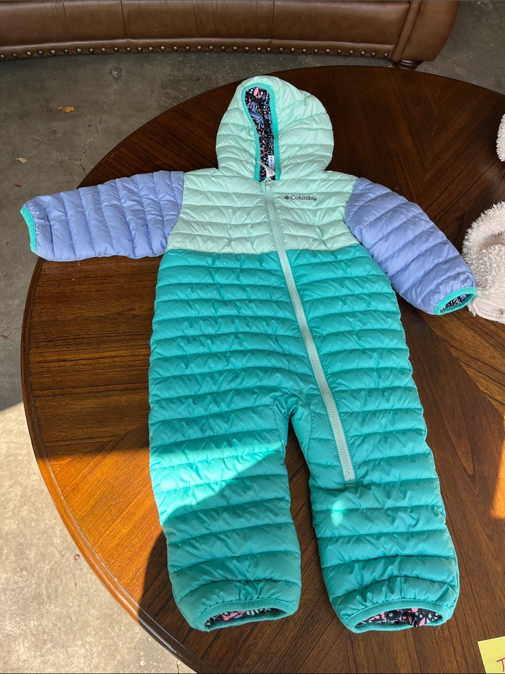 Columbia Kids Ombre Teal Mint & Lavender Puffer Snowsuit